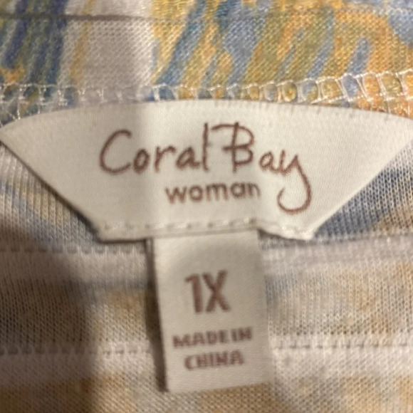 N women’s Coral Bay casual 3 /4 sleeve stretch plus size top 1 X - Picture 3 of 4